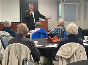 Lucas speaks to District 66 residents.